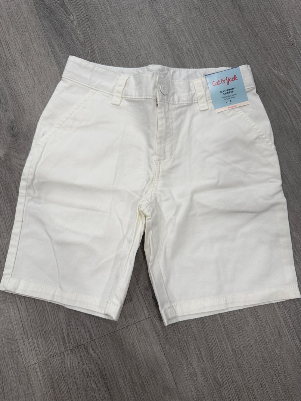 Cat & Jack White boys Flat-Front Cotton Shorts